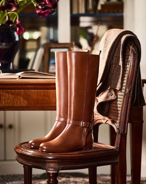 Ralph Lauren Blayke riding boot, Fall 2013 Equestrian Design, Ralph Lauren Boots, Female Boss, Quality Basics, Ralph Lauren Fall, Equestrian Chic, Equestrian Lifestyle, Tall Riding Boots, American Fashion Designers