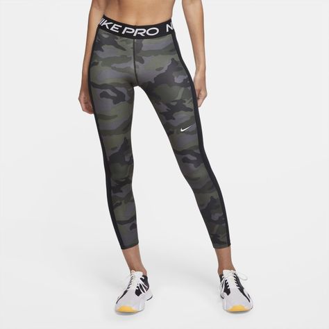 Grey Nike Joggers, Sport Nike, Nike Pro Leggings, Nike Pro Women, 95 Nike, Leggings Nike, Gym Clothes Women, High Intensity Workout, Camo Leggings