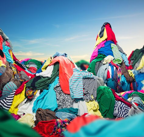 Tons of textiles end up in landfills every year, and we need a solution. Sustainable Fashion Upcycling, Pile Of Clothes, Waste Clothing, Textile Recycling, Recycled Dress, Recycling Process, Outfit Collage, Sustainable Textiles, Clothing And Textile