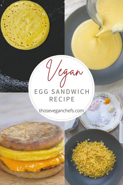 Breakfast Vegan Egg Sandwich recipe Egg Breakfast Sandwich, Vegan Breakfast Options, Egg Sandwich Recipe, Vegan Gluten Free Breakfast, Vegan Egg, Healthy Vegan Breakfast, Vegan Chef, Vegan Brunch, Egg Sandwich