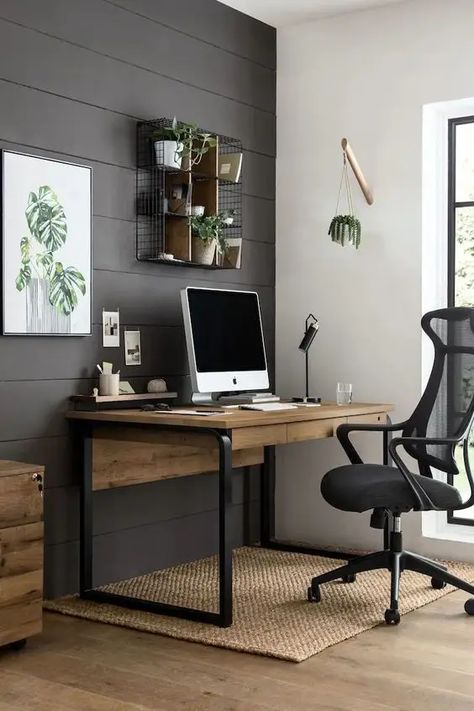 45+ Home Office Ideas That Will Inspire Productivity - HubPages Large Office Desk, Industrial Home Offices, Rustic Office, Small Home Offices, Office Guest Room, Large Desk, Small Home Office, Assembly Instructions, Modern Home Office