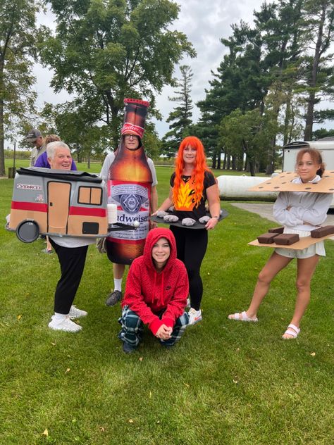 Dress Like A Camper Day At School, Camping Costumes Ideas, Camper Costume Ideas, Halloween At The Campground, Camper Halloween Costume, Camping Halloween Costumes, Happy Camper Costume, Camper Costume, Camping Costume