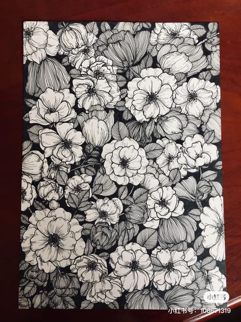 Fineliner Art, Pen Art Work, Pen Art Drawings, Zen Doodle Art, Flower Art Drawing, Tangle Art, White Drawing, Hoco Makeup, Doodle Art Designs