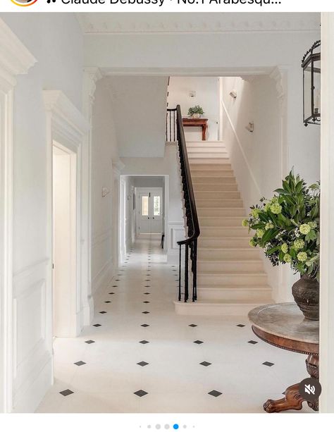 Classic Hall, Pierre Chareau, Entrance Floor, Foyer Flooring, Tiled Hallway, Mansard Roof, Hallway Designs, Ad Magazine, Art Deco Buildings