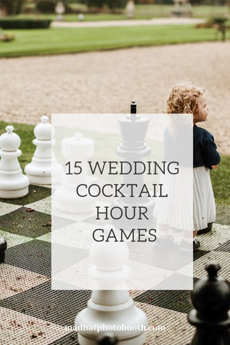 Outdoor Cocktail Hour Wedding Games, Alternative To Cocktail Hour, Cocktail Hours Games, What To Do During Cocktail Hour, Things To Do During Cocktail Hour, Fall Wedding Cocktail Hour Decor, Outdoor Wedding Cocktail Tables, Fun Signs For Wedding, Cocktail Hour Ideas Fun