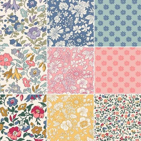 New Liberty Quilting Fabrics - brand new Liberty collection launched. Lawn Inspiration, Homemade Journal, Liberty Prints, Designed Paper, Quilt Fabric Collections, Liberty Of London Fabric, Playlist Covers, Quilting Fabrics, Summer Pattern