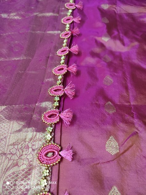 Sarees Tassels, Saree Kutch, Saree Kuch, Saree Kuchu New Designs, Long Blouse Designs, Kuchu Designs, Latest Silk Sarees, Saree Tassels Designs, Kali Mata