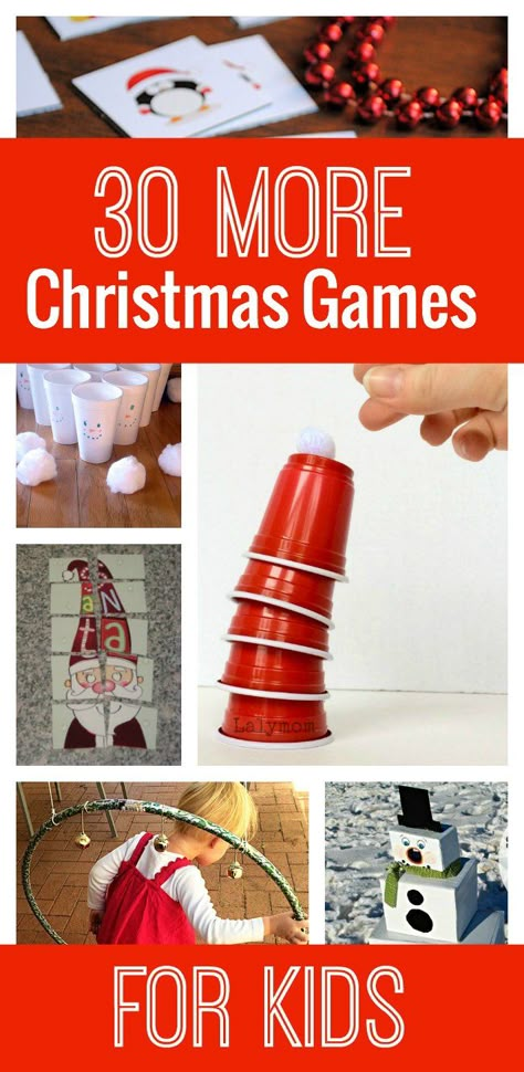 Christmas games for the kids? Check out these 30 Christmas games! These are perfect for family gatherings, winter boredom busters, or classroom parties! Christmas Games For Kids, Kids Christmas Party, Holiday Games, Christmas School, Boredom Busters, Preschool Christmas, Christmas Classroom, Christmas Party Games, Winter Party