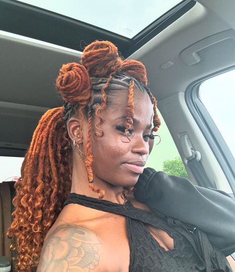 Starter Locs Women, Marley Twists Over Locs, Loc Ponytail Styles, Hairstyles Faux Locs, Starter Loc Styles, Female Loc Styles, Styles Locs, Female Dreadlocks Styles, Dreadlocks Hair Care