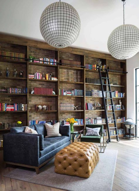 Industrial eclectic home with a Harry Potter inspired-library in Colorado Home Office Library, Office Shelving, Meditation Rooms, Shelving Ideas, Work Space Organization, Room Tiles, Hobby Room, Home Libraries, Modern Home Office