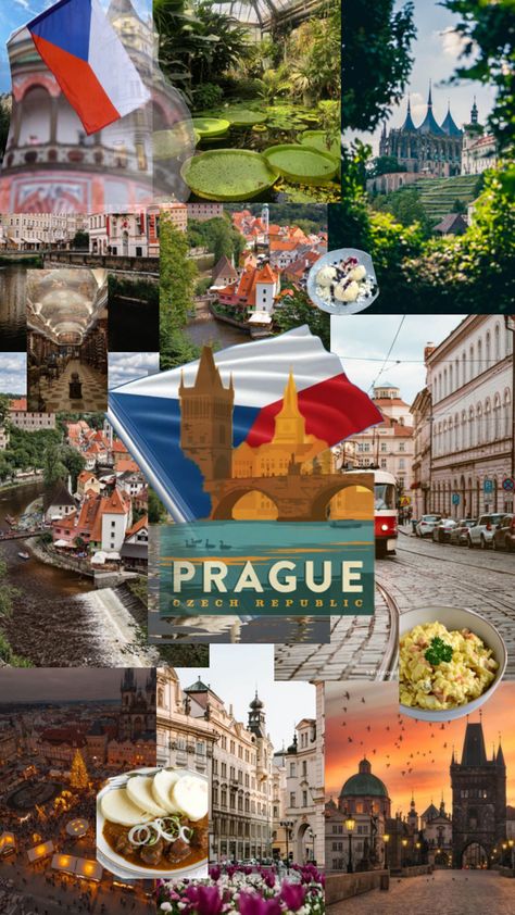 #collage #aesthetic #country #travel #culture #viralpost #Prague #CzechRepublic #fruitdumplings Czech Republic Aesthetic, Aesthetic Country, Travel Collage, Hispanic Culture, Travel Culture, Adventure Travel Explore, Prague Czech Republic, Travel Bugs, Aesthetic Collage