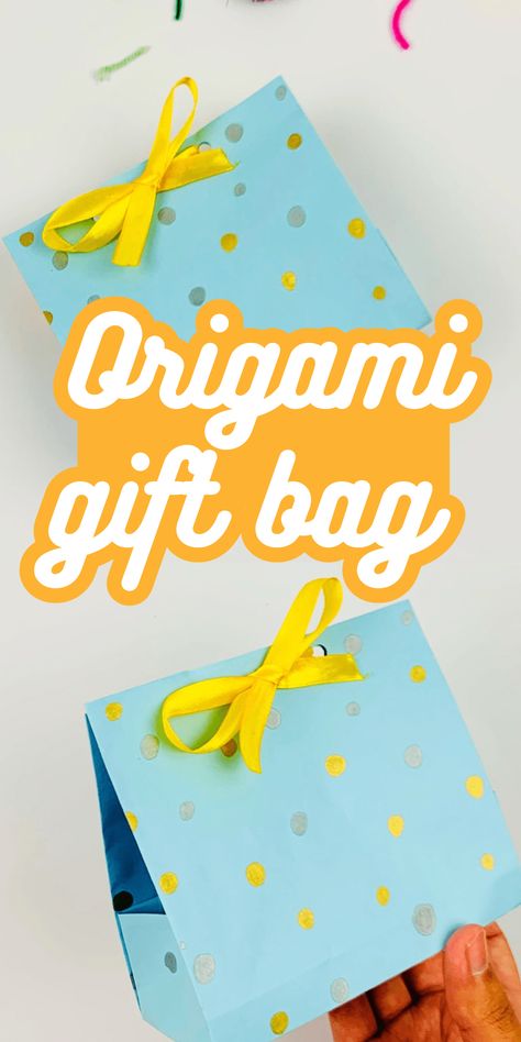 Make a Simple Origami Gift Bag {Free Craft Idea} | Skip To My Lou Origami Present, Origami Gift Bag, Origami Leaves, Simple Origami, Burlap Wreath Tutorial, Origami Gifts, Skip To My Lou, How To Make Origami, Easy Origami