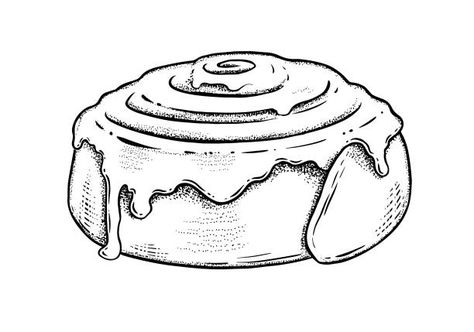 Desserts Drawing Easy, How To Draw A Cinnamon Roll, Cinnamon Roll Sketch, Cinammon Tattoo, Cinnamon Rolls Tattoo, Cute Pastry Drawings, Cinnamon Bun Drawing, Roll Cake Drawing, Muffin Doodle