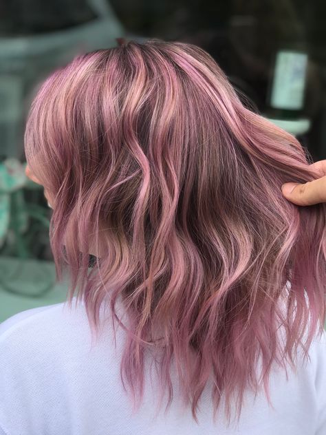 Pink hair/ Dusty Rose 2018 Dusty Rose Balayage, Dusty Rose Pink Hair, Dirty Pink Hair, Cool Toned Pink Hair, Dusty Pink Hair Balayage, Mauve Pink Hair, Muted Pink Hair, Ashy Pink Hair, Dusty Mauve Hair Color