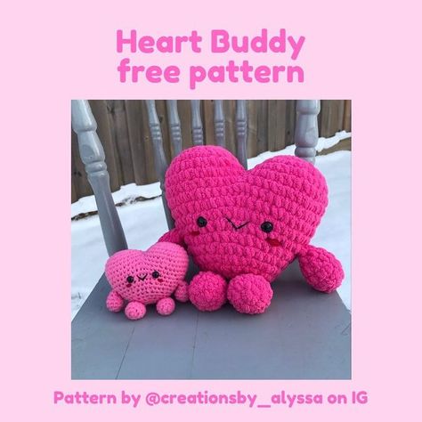 Crochet Valentine Patterns, Beginning Crochet, Instagram Pattern, Easy Crochet Animals, Crochet Heart Pattern, Instagram Heart, Valentines Patterns, Plushie Patterns, Valentines Crochet