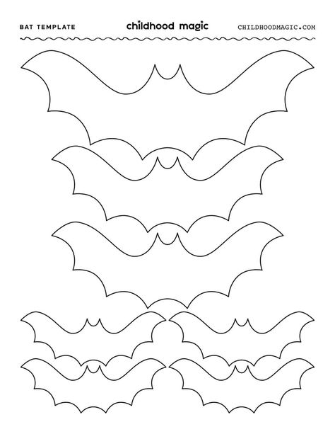 Bat Template - Childhood Magic Bat Wing Template, Bat Coloring Page, Wings Template, Wing Template, Bats For Halloween, Bat Printable, Line Template, Paper Bats, Ghost Template