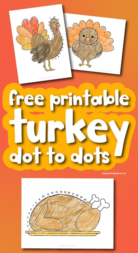 Turkey Dot To Dot, Thanksgiving Table Activities, Thanksgiving Toddler Activities, Dot To Dot Printables, Table Activities, Thanksgiving Toddler, Free Thanksgiving Printables, Thanksgiving Activity, November Activities