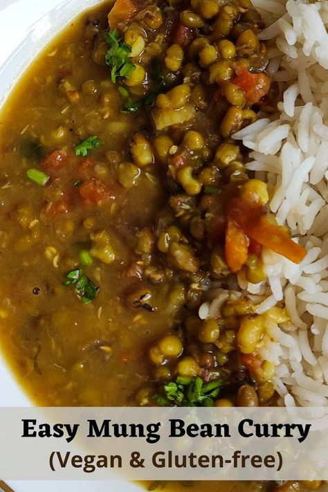 Vegan Mung Bean Recipes, Indian Daal Recipe, Mung Bean Recipes, Simple Curry Recipe, Mung Bean Curry, Dahl Recipe, Dhal Recipe, Bean Curry, Autumn Recipes Vegetarian