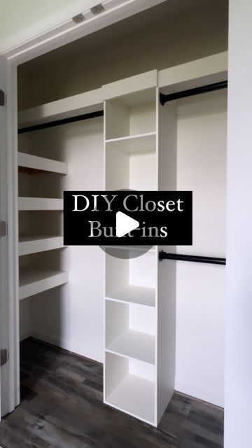 Inbuilt Closet Ideas, How To Extend A Small Closet, Building Custom Closet, Small Closet Makeover Storage, Diy Custom Reach In Closet, Inset Closet Ideas, Do It Yourself Closet Ideas, Built In Closet Organizer, Custom Closet On A Budget