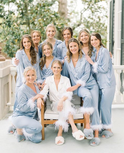 Such a sweet bridal party! It was an absolute pleasure to provide hair and makeup services for their special day. Seeing them all dolled up and ready to celebrate made my heart happy. Wishing them all the love and happiness in the world! 𝒮𝒾𝓁𝒽𝑜𝓊𝑒𝓉𝓉𝑒 𝑜𝓃 𝒮𝒾𝓉𝑒 Charleston’s elite on-site hair and makeup vendor: @SilhouetteonSite www.SilhouetteOnSite.com Info@SilhouetteOnSite.com . . VENDOR LIST: Bridesmaid Get Ready Outfit, Charleston South Carolina Wedding, Jeans Wedding, Bridal Party Pajamas, Bridal Party Getting Ready, Bridesmaid Photoshoot, Wedding Brunch, Engagement Photography Poses, Bridal Party Outfit