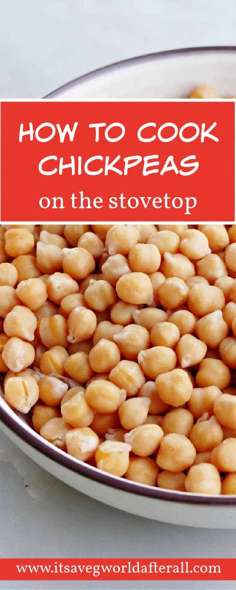 Learn how to cook dried chickpeas (garbanzo beans) from scratch on the stovetop, with tips on soaking, adding salt, and storage. How To Cook Chick Peas From Bag, How To Cook Chickpeas From Dry, Dry Garbanzo Bean Recipes, How To Cook Garbanzo Beans, Cook Dried Chickpeas, Dried Garbanzo Beans, Cook Chickpeas, Chickpeas Recipes, Garbonzo Beans