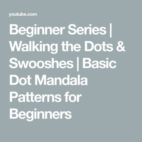 Beginner Series | Walking the Dots & Swooshes | Basic Dot Mandala Patterns for Beginners Mandala Patterns For Beginners, Dot Mandala Patterns, Dots Mandala, Craft Paper Storage, Mandala Patterns, Dot Mandala, Paper Storage, Craft Paper, Mandala Pattern