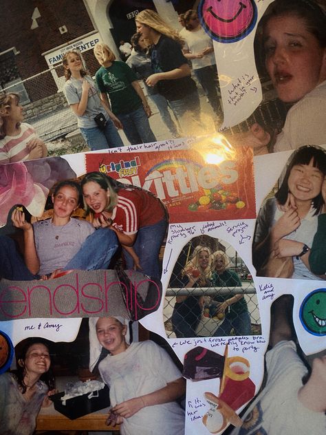 Old Scrapbook Aesthetic, Scrapbook 2000s, Scrapbook Inspo Aesthetic Vintage, Teenage Life Scrapbook, 90s Scrapbook Aesthetic, Teen Life Scrapbook, Aesthetic Teenage Dirtbag, 90s Scrapbook, Teenage Scrapbook