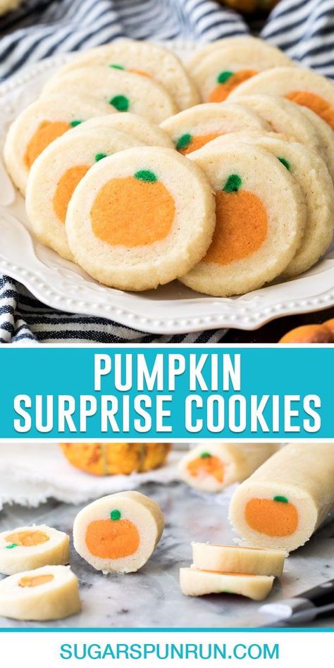 Philsbury Halloween Cookies, Pillsbury Pumpkin Cookies Recipe, Copycat Pilsbury Pumpkin Sugar Cookies, Slice And Bake Pumpkin Cookies, Copycat Pillsbury Halloween Cookies, Homemade Slice And Bake Cookies, Pumpkin Cookies Pillsbury, Pumpkin Cutouts Cookies, Diy Slice And Bake Cookies