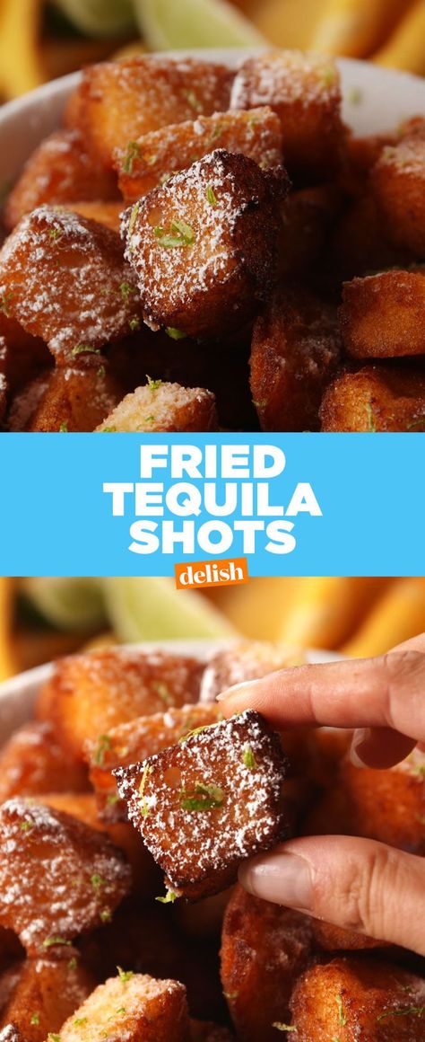 Fried Tequila Shots, Alcoholic Desserts, Boozy Desserts, Tequila Shots, Shot Recipes, Angel Food, Fried Food, Deep Fried, Appetizer Snacks