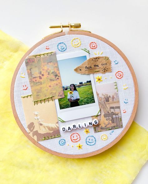 darl+ing you 🌻 • working on some new polaroid embroidery hoops! i think these would be really cute for saving concert memories 💗 the… | Instagram Polaroid Hoop, Seventeen Embroidery, Polaroid Embroidery, Diy Tie Dye Shirts, Diy Embroidery Patterns, Tie Dye Diy, Diy Gift Box, Craft Night, Hand Embroidery Pattern