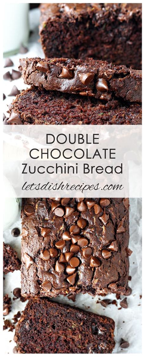 Chocolate Zucchini Loaf, Chocolate Zucchini Bread Recipe, The Best Zucchini Bread, Double Chocolate Zucchini Bread, Bread Zucchini, Chocolate Bread Recipe, Zucchini Chocolate, Best Zucchini Bread, Chocolate Chip Zucchini Bread