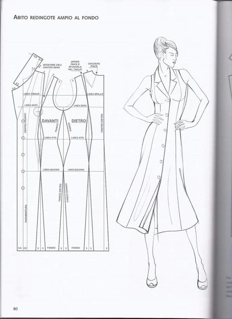 Linen Dress Pattern, Basic Dress Pattern, Jacket Pattern Sewing, Gown Pattern, Pattern Pieces, Sewing Design, Easy Sewing Patterns, Diy Sewing Clothes, Coat Patterns