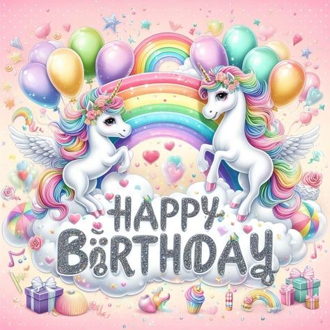 Unicorn Happy Birthday, Anniversary Pics, Tarpaulin Design, Unicorn Wallpaper Cute, Unicorn Birthday Party Decorations, Happy Birthdays, Messages For Friends, Cute Happy Birthday, Party Pics