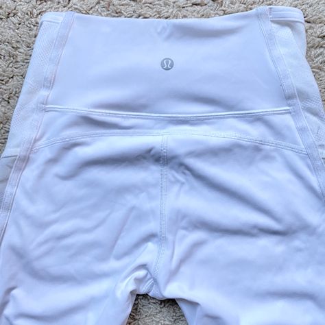 Super Cute White Crop Legging From Lululemon! Brand New Without Tags! Cute Side Mesh Design On Both Legs. Pure White With No Stains, Tears Or Markings. Inseam: 21 Inches Size: 4 Xs Lulu Leggings, Nike Accessories, Mesh Design, Lululemon Leggings, White Crop, Preppy Outfits, Pure White, Cropped Leggings, Cute Casual Outfits