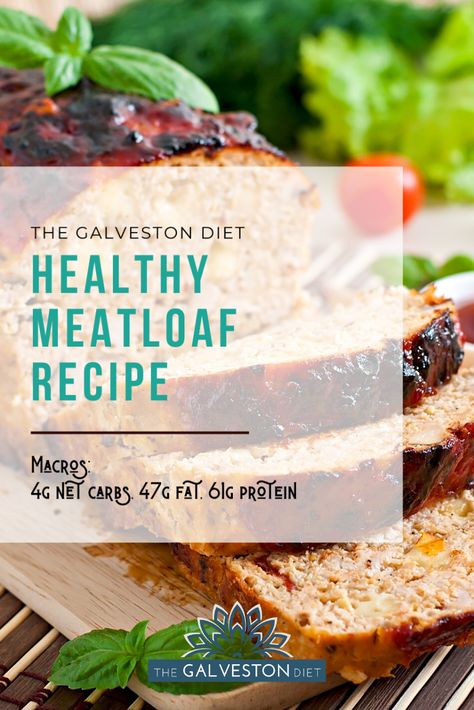 This Galveston Diet Meatloaf Recipe is easy to make on a Sunday during meal prep and divide up into lunches; or prep and shape into a loaf and chill to serve on Monday night (throw it into oven when you get home!)  #healthydinner  #healthydinnerrecipes #recipesforweightloss #healthwomen #mealplan Galveston Diet Recipes Dinners, Galvastine Diet Recipes, Easy Galveston Diet Recipes, Galveston Diet Recipes Breakfast, Galvastan Diet Recipes, The Galveston Diet Meal Plan, Galveston Diet Meal Plan Recipes, Galvastan Diet, The Galveston Diet Recipes