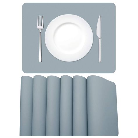 PRICES MAY VARY. Material - Placemats are made of premium environmental synthetic leather materials with a perfect size 30*42cm suitable for most tables, patio.. The kitchen placemats not only effectively Protect your table from scratches and stains, but also extend the life of your table. Features - The table mats are heat insulation, ≤176℉(80℃). Waterproof and Stain proof. leather placemat with slightly different textures on both sides so you could use either side.The sauce or any liquids like Dishes Sets, Leather Placemats, Kitchen Placemats, Dining Table Light, Dining Table Placemats, Dining Mats, Kitchen Dining Table, Table Sets, Table Placemats