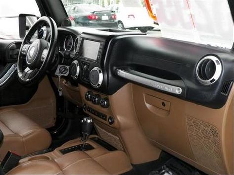 Jeep Rubicon Brown Leather Interior Jeep Wrangler Brown Interior, Jeep Interiors, White Jeep, Black Jeep, Brown Interior, Jeep Rubicon, Wrangler Unlimited, Dream Cars Jeep, Pink Iphone