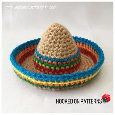 Crochet Mini Sombrero Free Pattern, Marshmallow Mug Hats, Marshmallow Mugs, Sombrero Hat, Crochet Baby Hat Patterns, Crochet Lovey, Crochet Cactus, Crochet Baby Hat, Hat Crochet Pattern