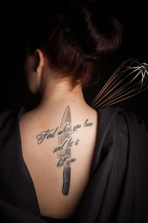 From a studio series of culinary tattoos. Photo by Phil Mansfield Culinary Tattoos For Women, Cooking Tattoos, Sandman Tattoo, Cooking Tattoo, Culinary Quotes, Culinary Tattoos, Chef Tattoo, Tattoos Photo, Food Tattoos