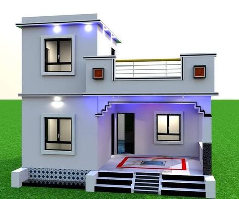 25x30 House Plans, Village Home Design, Small House Design Kerala, Village Home, Little House Plans, Small House Elevation, Small House Front Design, House Balcony Design, Small House Design Exterior