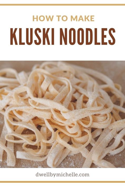 Homemade Noodles Easy No Egg, Kluski Noodle Recipes Polish, Egg Noddle Recipes Easy Quick, Polish Recipes Authentic Traditional, Kluski Noodle Recipes, Polish Noodles Recipe, Polish Noodles, Polish Meals, Kluski Noodles