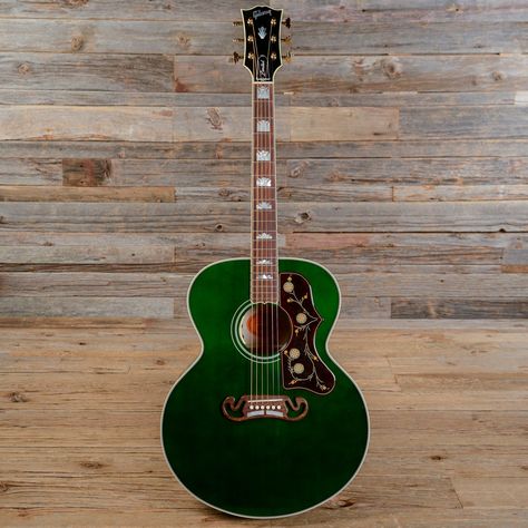 Gibson Montana SJ-200 Emerald Green Guitar Acoustic, Green Acoustic Guitar Aesthetic, Relic Guitar, Green Guitar, Guitar Acoustic, Gibson Guitars, Painting Rocks, Emerald Color, Baby Wearing