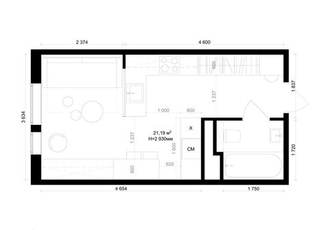 3 Small Spaces Packed With Big Style (Includes Floor Plans) Small Apartment Plans, Mini Apartments, Maximize Small Space, Small Condo, Apartment Floor Plan, Studio Apt, Modern Bedroom Interior, Small Apartment Design, Apartment Floor Plans