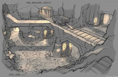 Concept Art Building, Feng Zhu Design, Feng Zhu, Environment Sketch, Level Design, Game Concept Art, Fantasy Art Landscapes, Game Inspiration, Environment Design