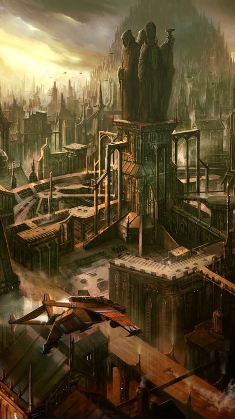 Dark Heresy, 40k Terrain, 40k Art, 40k Artwork, Warhammer 40k Art, Wargaming Terrain, Warhammer Art, Warhammer 40k Artwork, Fantasy City