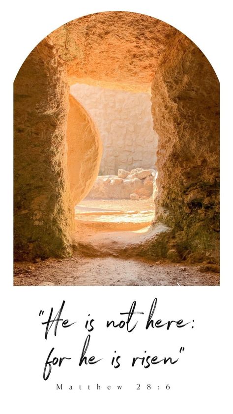 He Is Risen Scripture, Matthew 28:6, Holy Spirit Craft, The Tomb Is Empty, The Empty Tomb, God Wallpaper, Christian Graphics, Empty Tomb, Jesus Is Risen