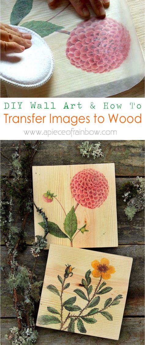 Detailed tutorial on how to transfer image to wood easily and make beautiful, one-of-a-kind printed wood wall art, home decor or gifts! - A Piece Of Rainbow http://www.apieceofrainbow.com/wall-art-transfer-image-to-wood/ Transfer Images To Wood, Wood Transfer, Transfer Images, Art How, Diy Vintage, Wax Paper, Photo On Wood, Mod Podge, Image Transfer