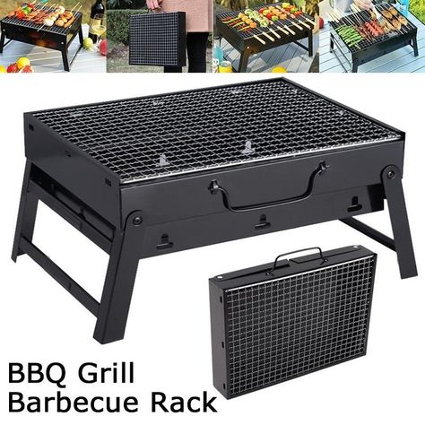 Camping Cooker, Portable Bbq Grill, Mini Grill, Camping Foods, Portable Barbecue, Portable Bbq, Bbq Grill Design, Outdoor Stove, Camping Grill