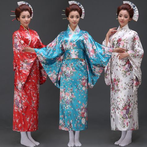 10 Different Types of Kimono for Women | tsunagu Japan Japanese Kimono Traditional, Kimono Traditional, Kimono Japan, Traditional Japanese Kimono, Kimono Floral, Island Outfit, Traditional Kimono, Satin Kimono, Japanese Dress