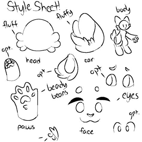 Kemono Art Style Tutorial, Fluff Drawing Reference, Clown Dog Drawing, Kemono Art Tutorial, Kemono Fursuit Base Drawing, Fox Fursona Base, Fursuit Drawing Base, Cute Simple Animal Drawings, Kemono References